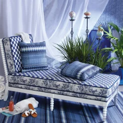 Outlet MacKenzie-Childs Indigo Villa Outdoor Chaise