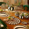 New MacKenzie-Childs Kaleidoscope Placemat - Black & Ivory