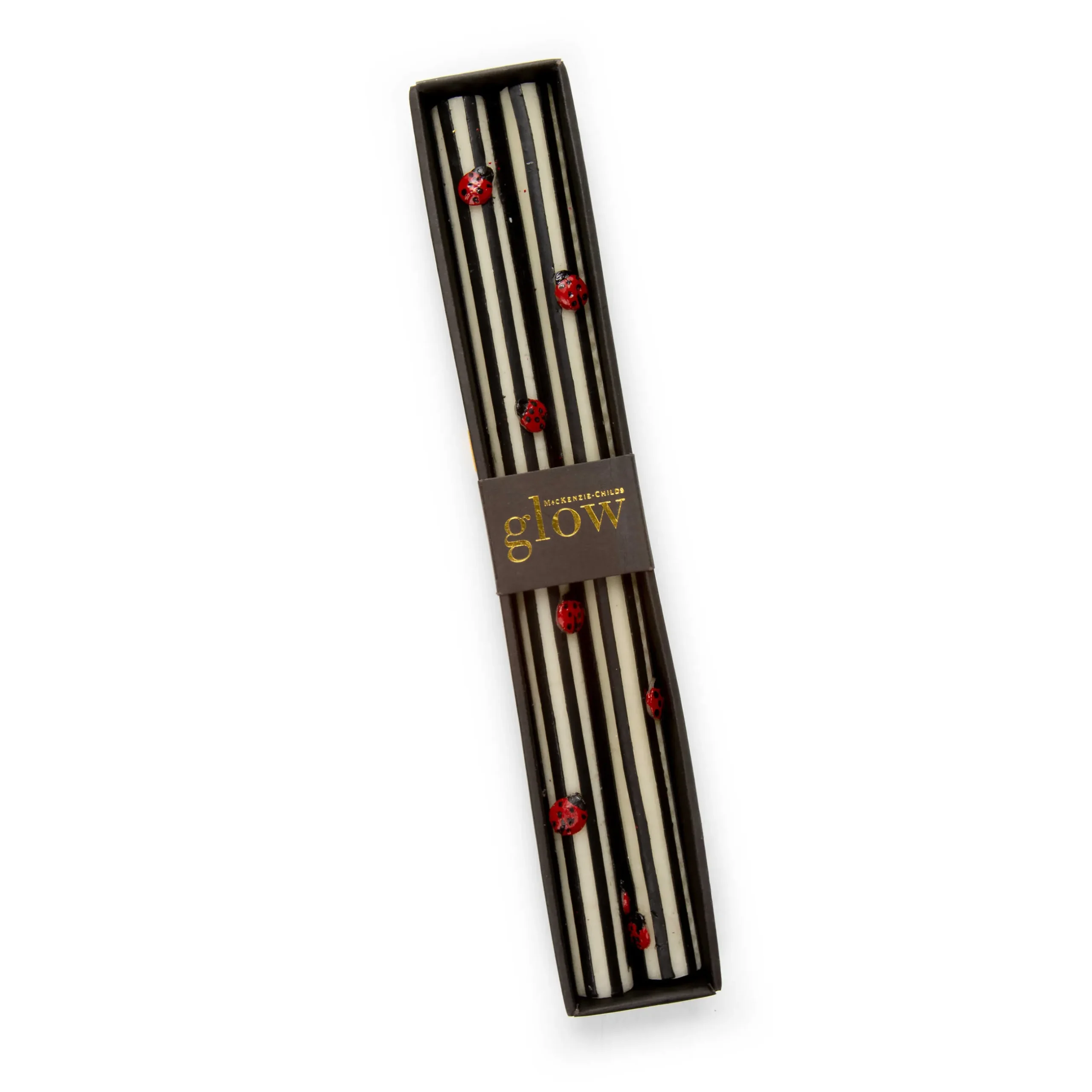 MacKenzie-Childs Ladybug Dinner Candles - Black - Set Of 2