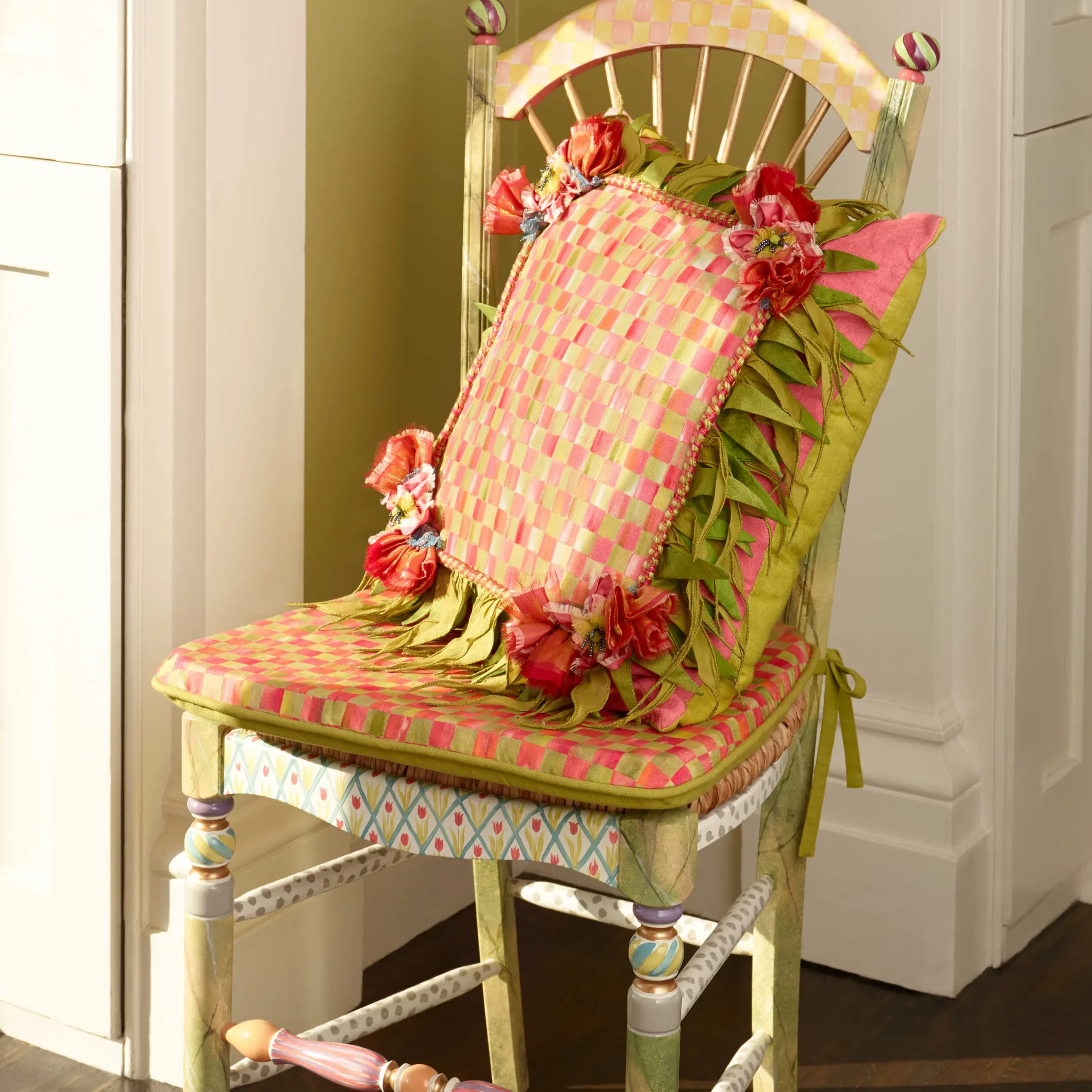 Sale MacKenzie-Childs Light Flower Basket Side Chair