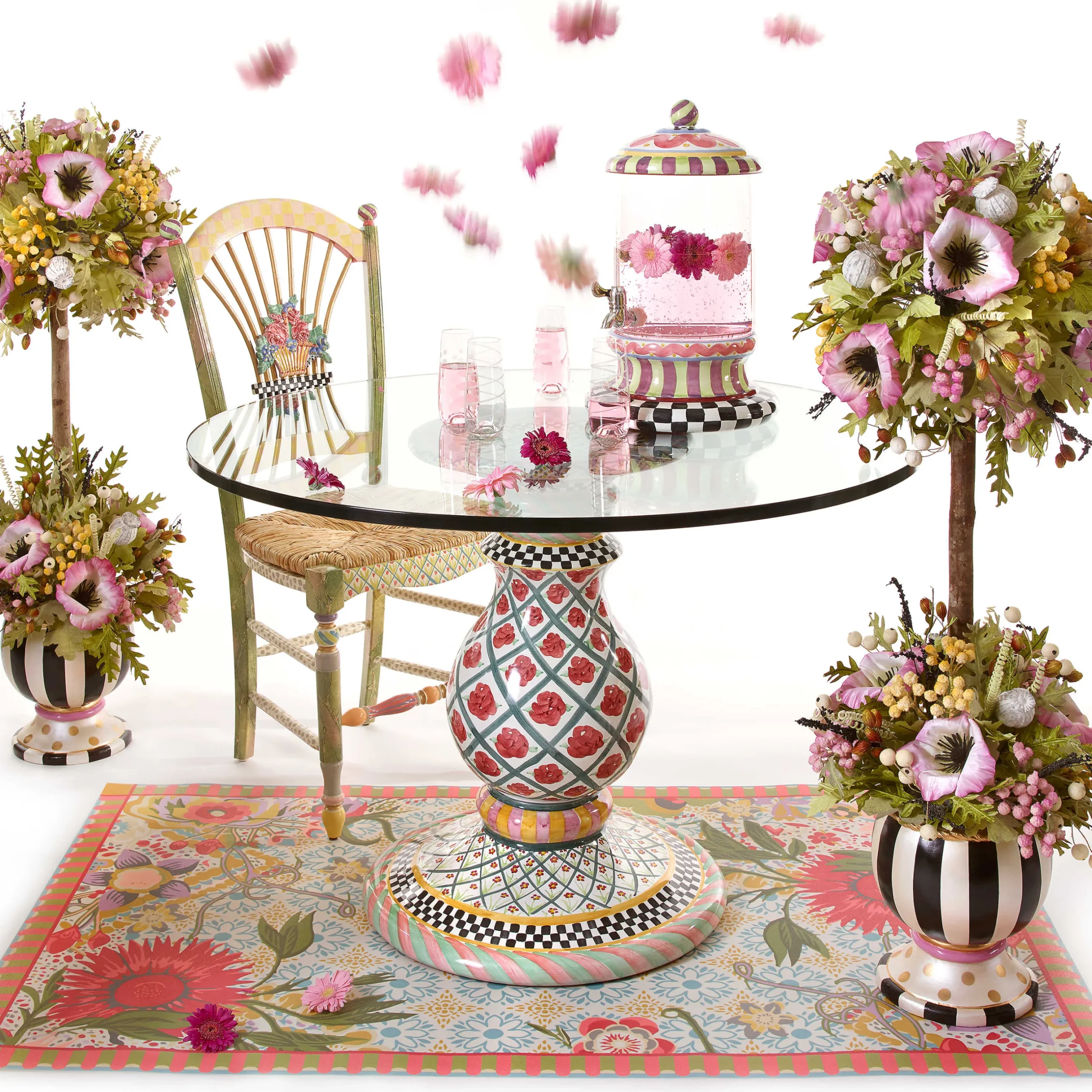 Sale MacKenzie-Childs Light Flower Basket Side Chair