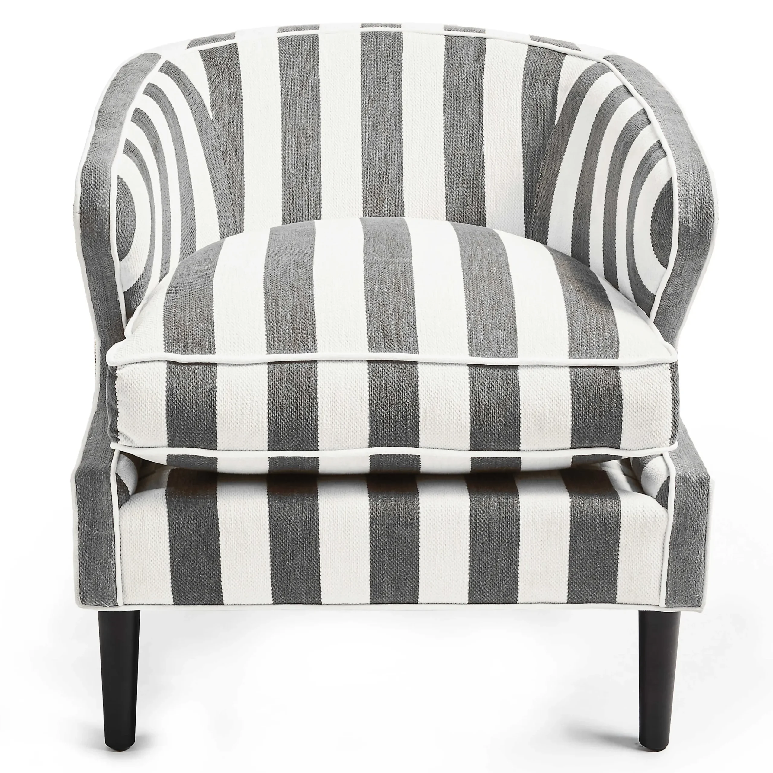 Sale MacKenzie-Childs Marquee Accent Chair - Chenille Grey Stripe
