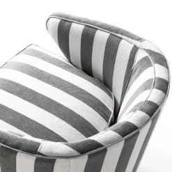 Sale MacKenzie-Childs Marquee Accent Chair - Chenille Grey Stripe