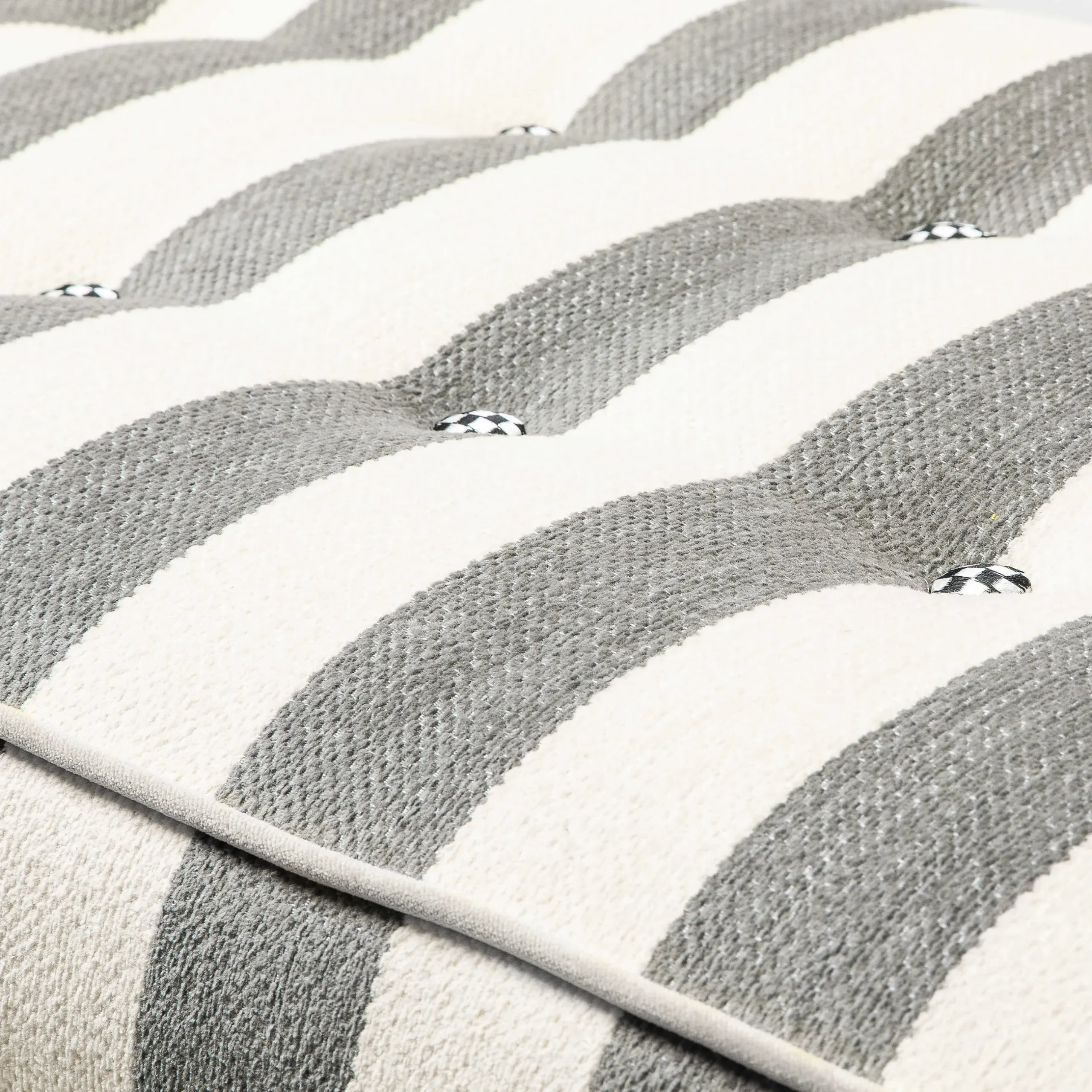 Hot MacKenzie-Childs Marquee Bench - Chenille Grey Stripe