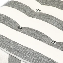 Hot MacKenzie-Childs Marquee Bench - Chenille Grey Stripe