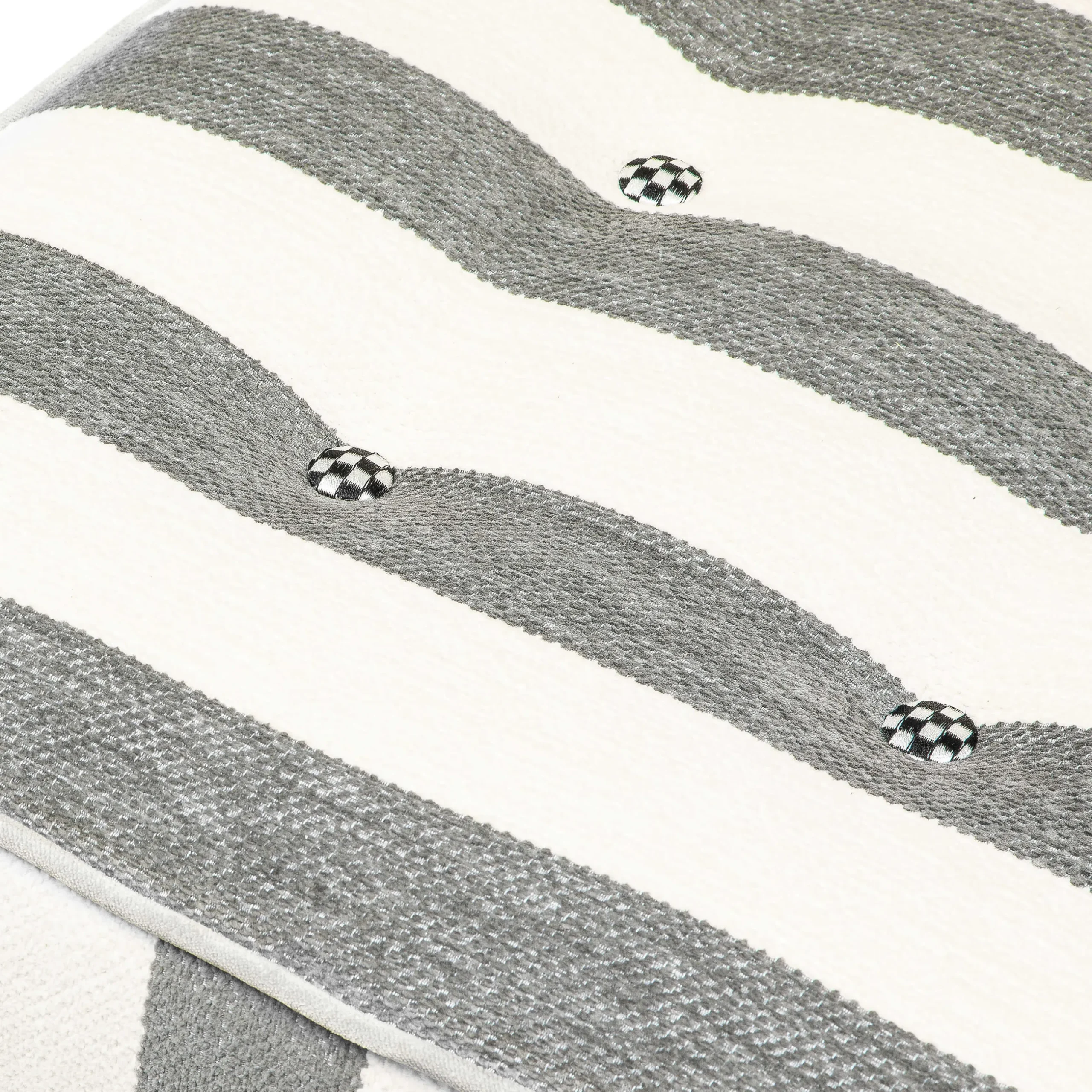 Hot MacKenzie-Childs Marquee Bench - Chenille Grey Stripe