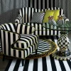 Outlet MacKenzie-Childs Marquee Loveseat - Chenille Black Stripe