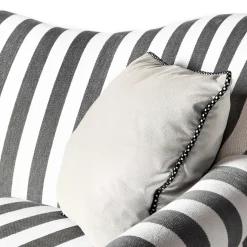 Clearance MacKenzie-Childs Marquee Loveseat - Chenille Grey Stripe