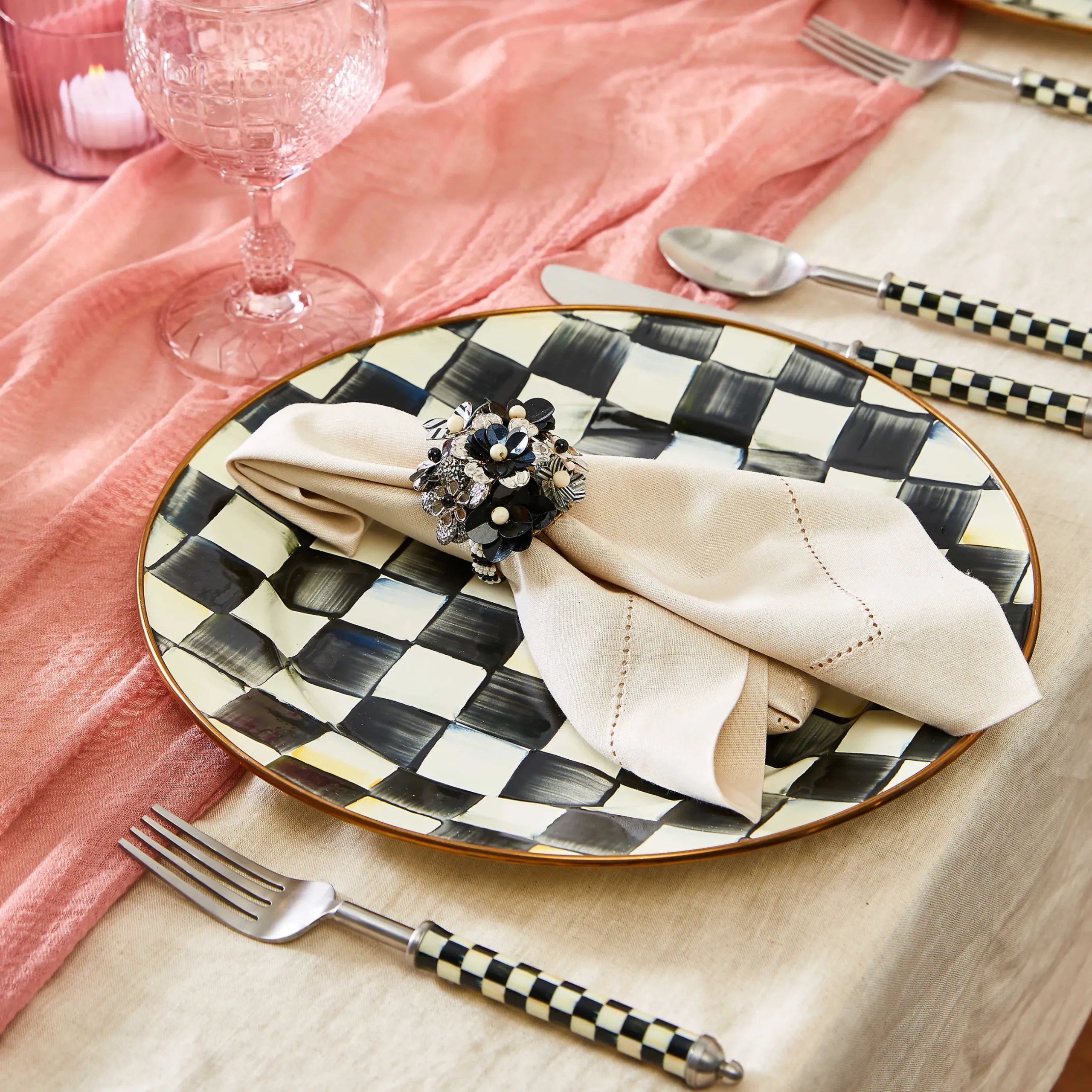 Outlet MacKenzie-Childs Marquee Napkin Rings - Set Of 4