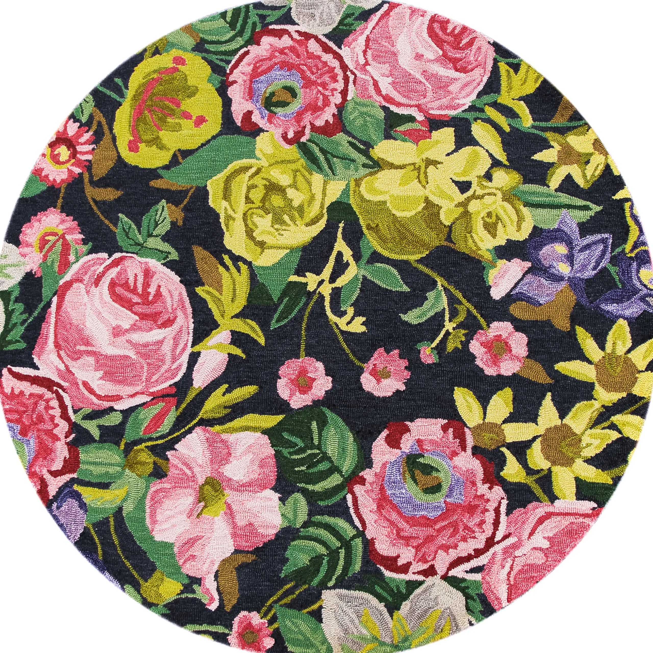 Best MacKenzie-Childs Midnight Floral Rug - 6' Round