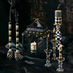 Online MacKenzie-Childs Mini Dinner Candles - Black & Gold - Set Of 6
