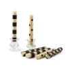 Clearance MacKenzie-Childs Mini Dinner Candles - Black & Ivory - Set Of 6