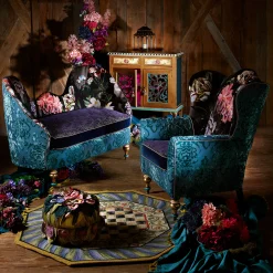 Discount MacKenzie-Childs Moonlight Garden Off The Record Wing Chair