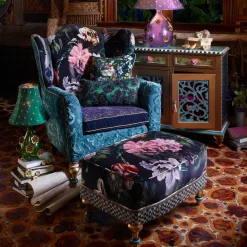 MacKenzie-Childs Moonlight Garden Rumor Has It Ottoman