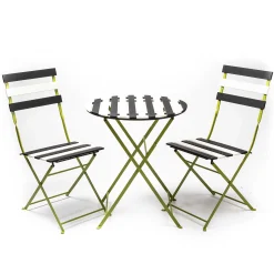 Outlet MacKenzie-Childs Outdoor Black & White Metal Bistro Side Chair