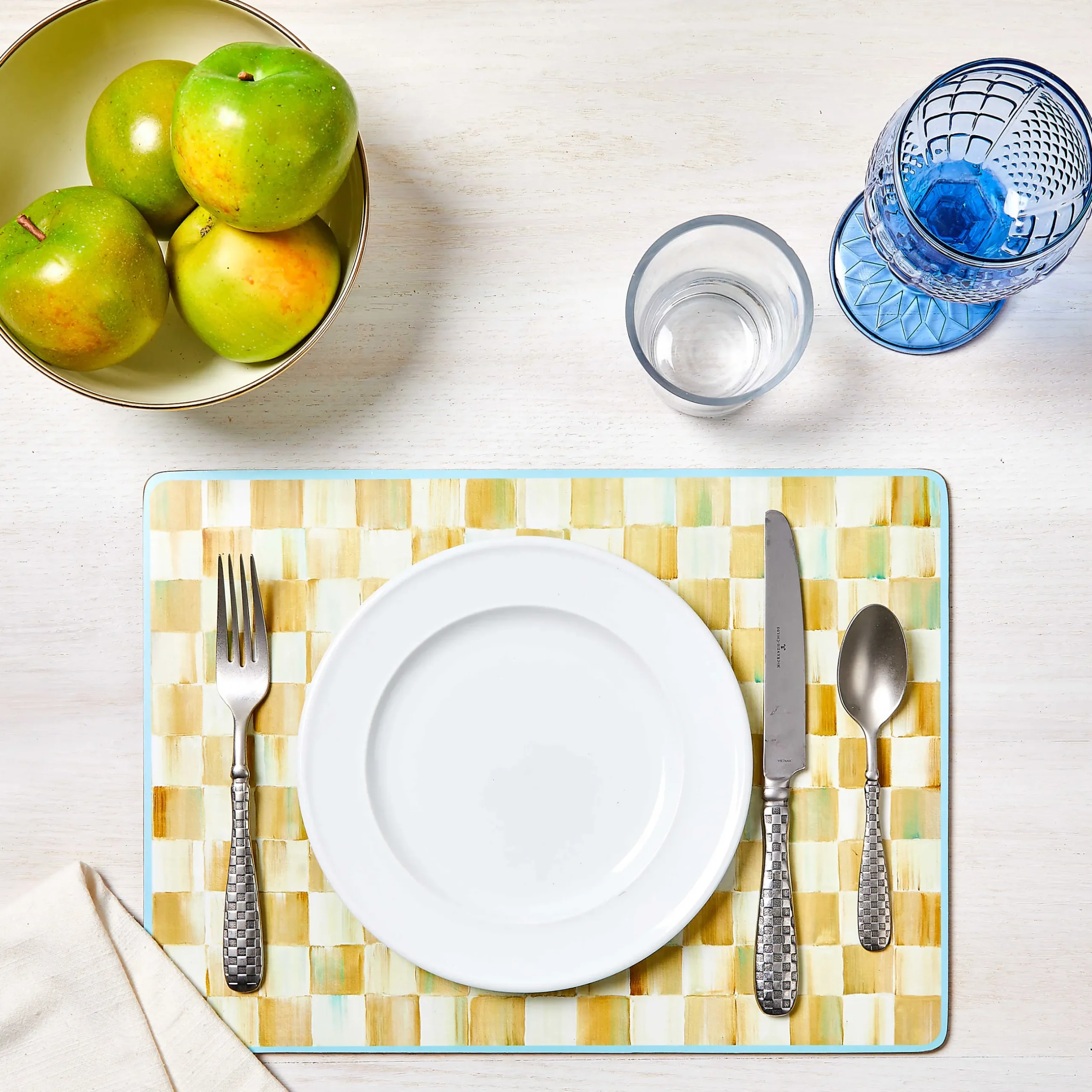 Best MacKenzie-Childs Parchment Check Cork Back Placemats - Set Of 4