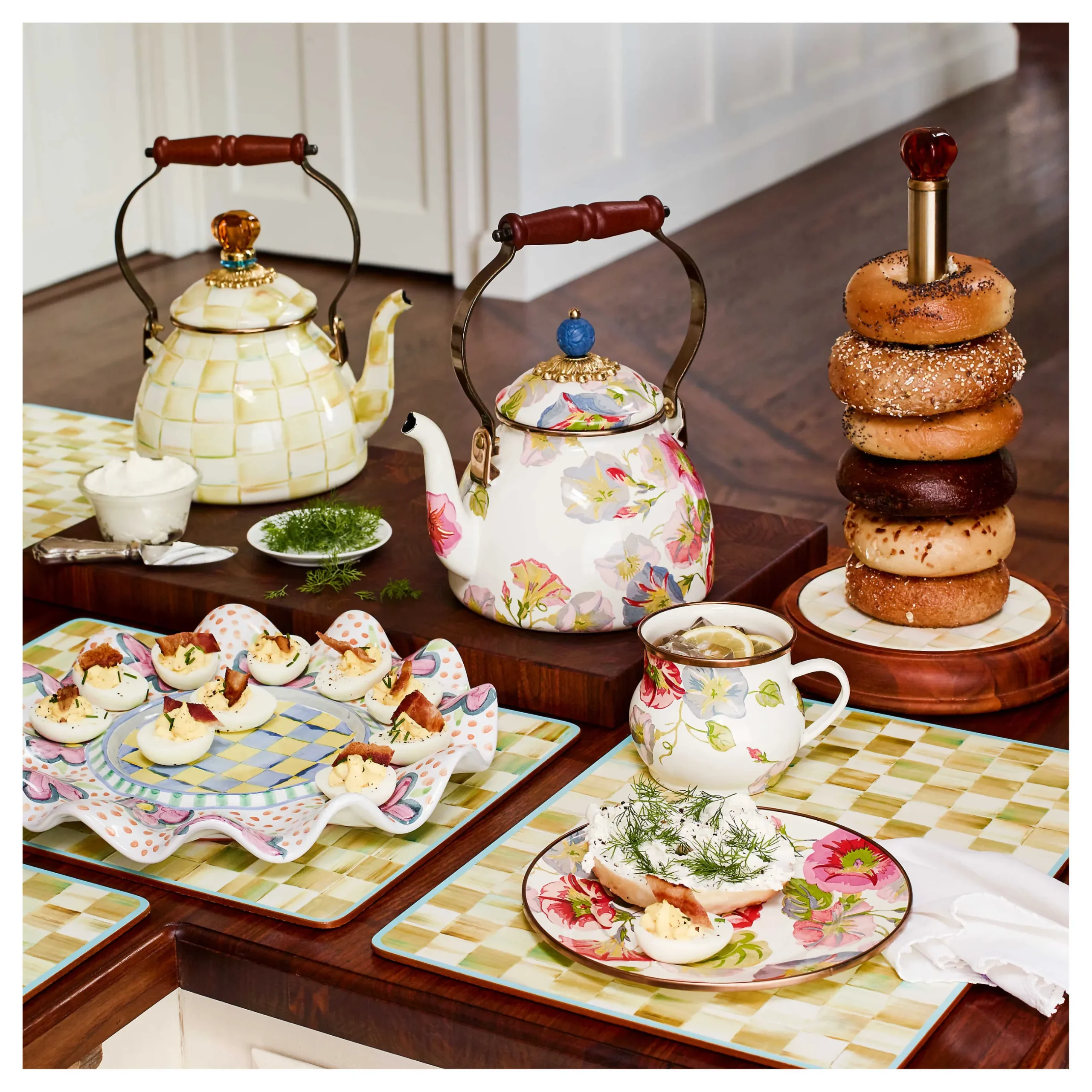 Best MacKenzie-Childs Parchment Check Cork Back Placemats - Set Of 4