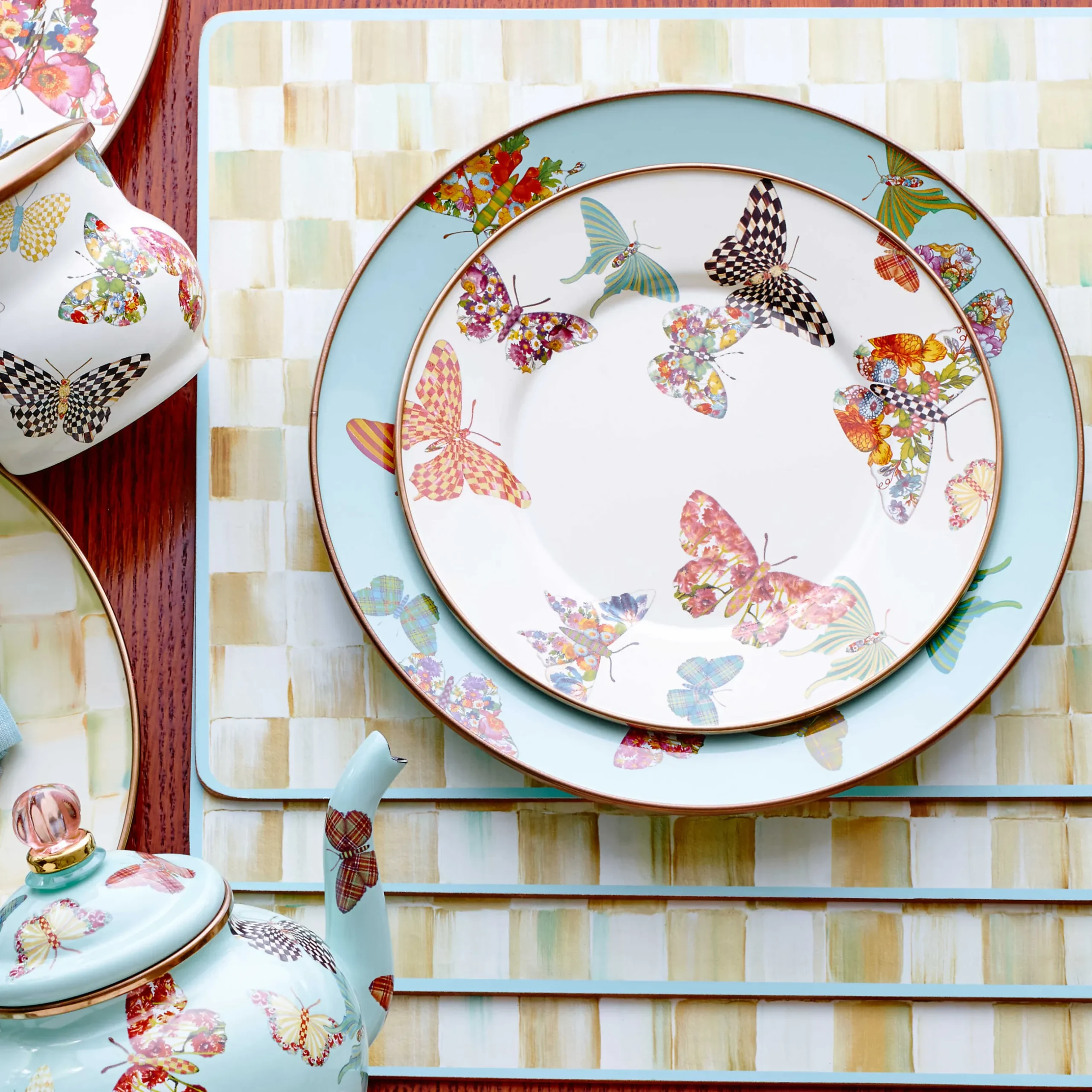 Best MacKenzie-Childs Parchment Check Cork Back Placemats - Set Of 4