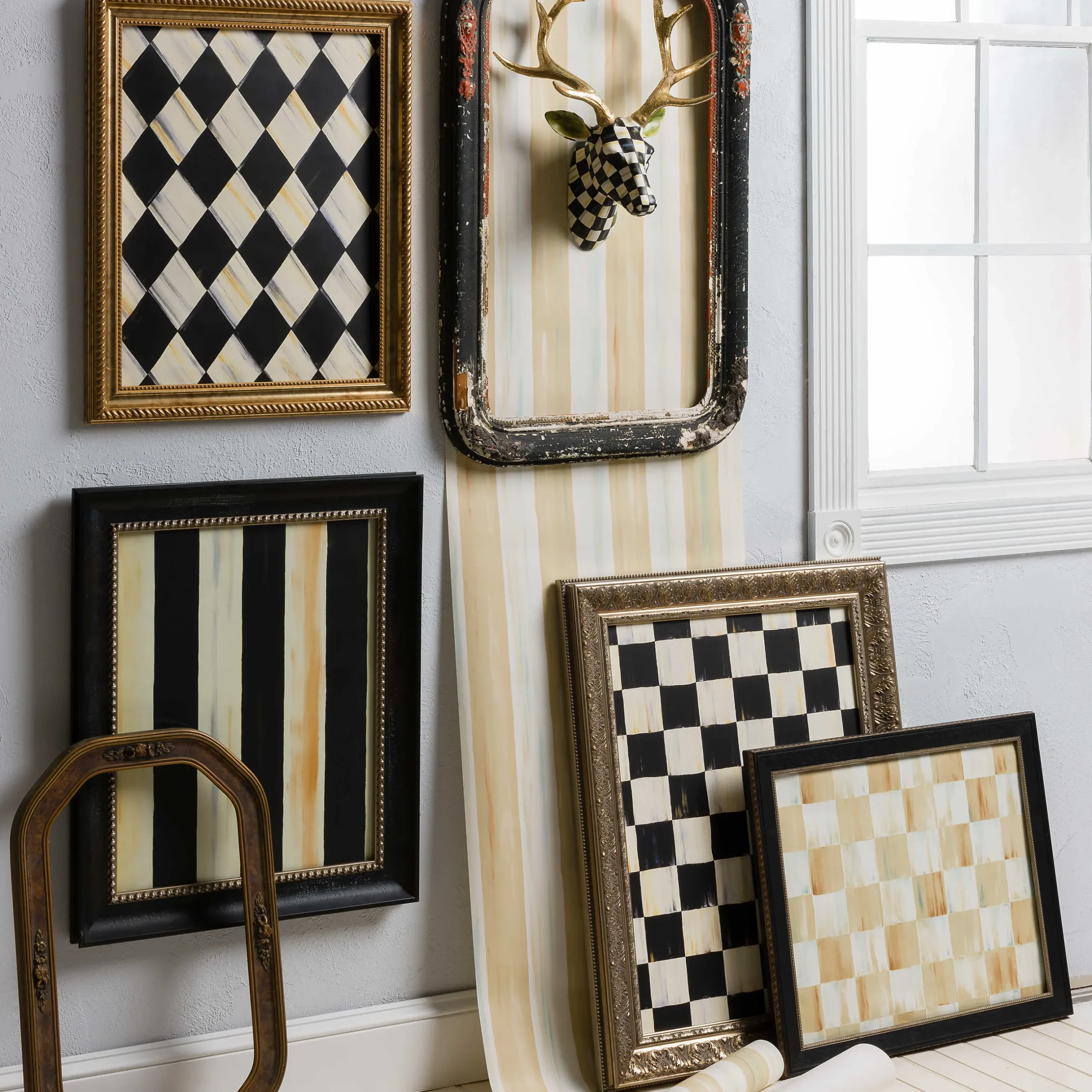 Sale MacKenzie-Childs Parchment Check Wallpaper