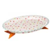 Clearance MacKenzie-Childs Patience Brewster Carrot Footed Hors D'Oeuvre Plate
