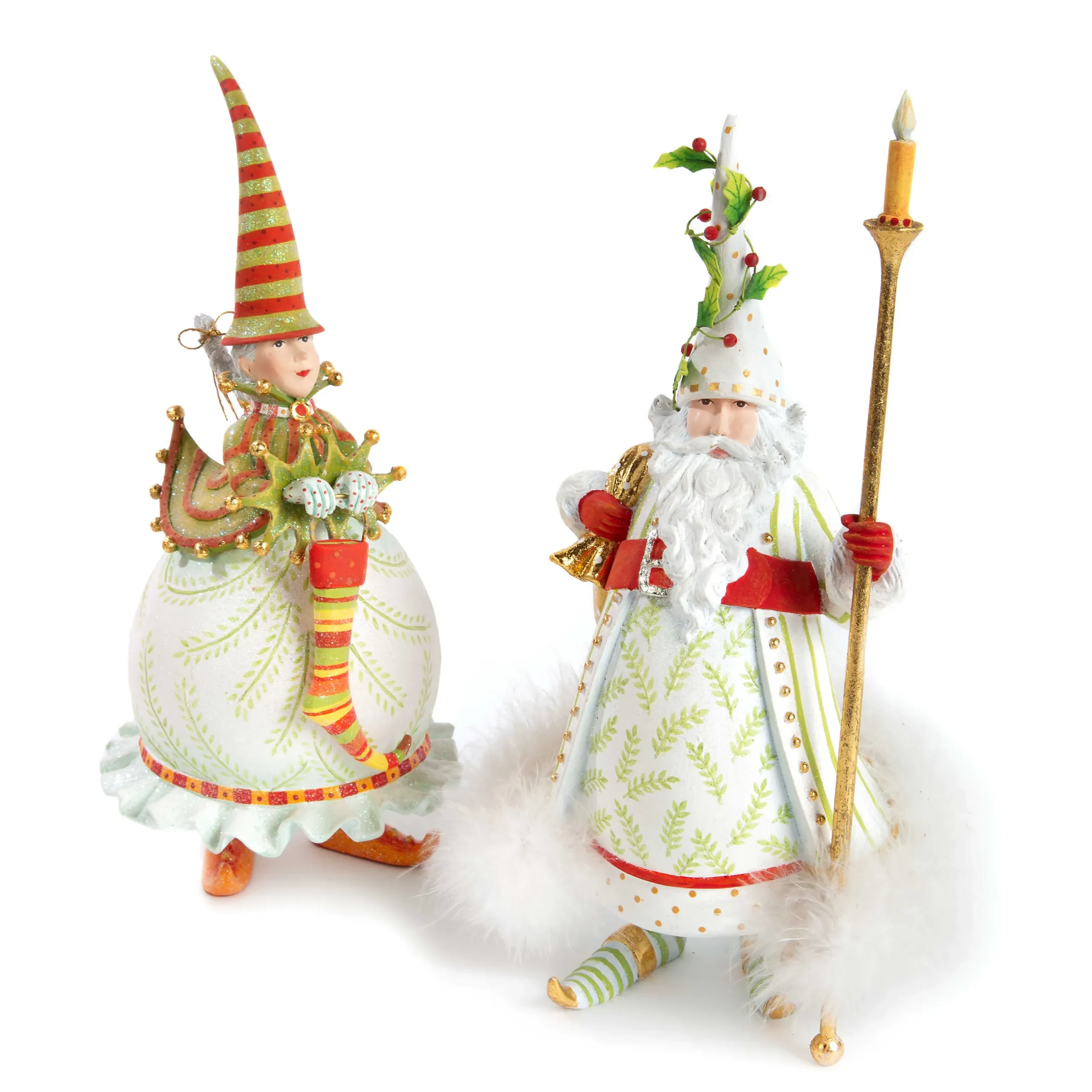 Best MacKenzie-Childs Patience Brewster Dash Away Candlelight Santa Figure