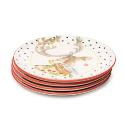 MacKenzie-Childs Patience Brewster Dash Away Dessert Plates - Set Of 4