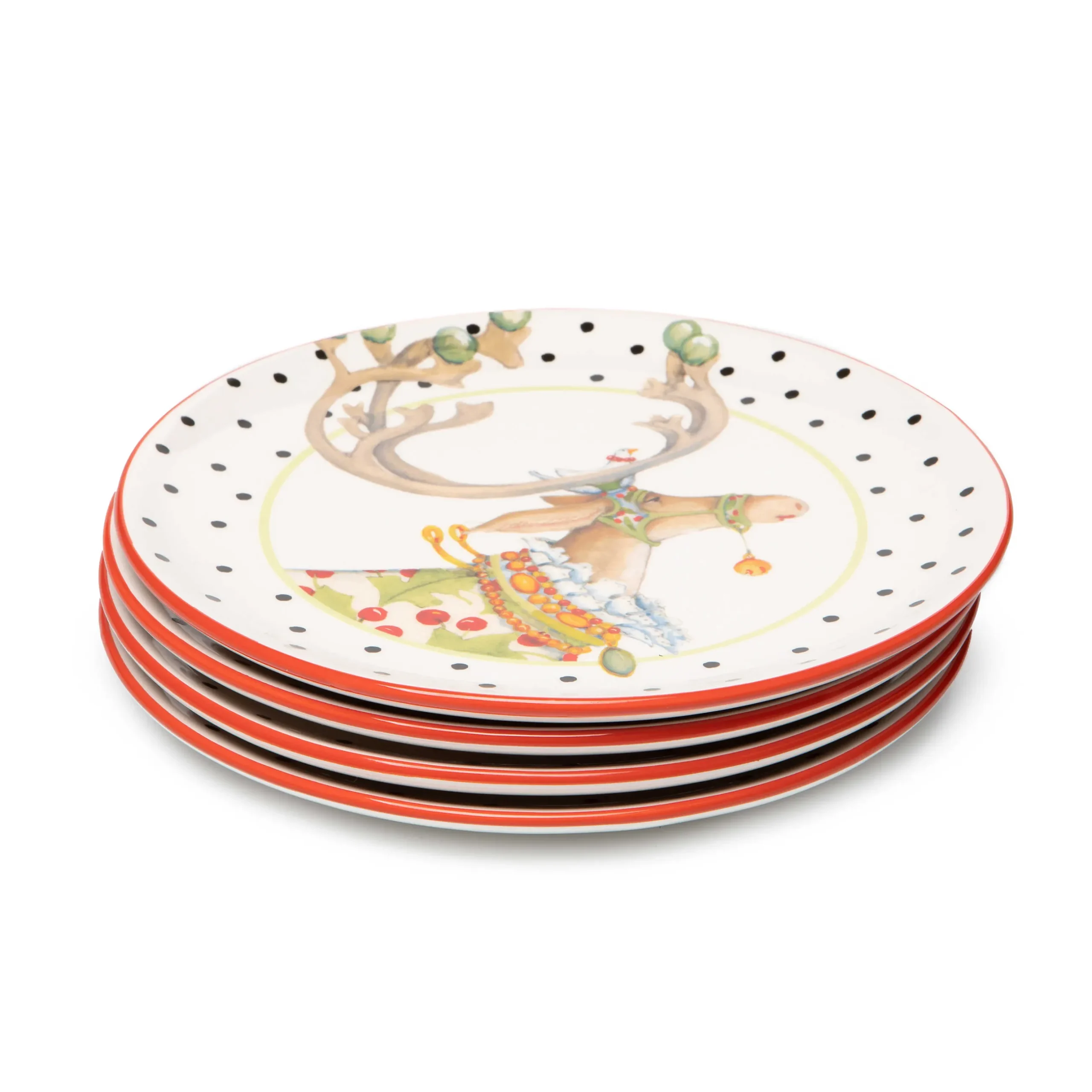 MacKenzie-Childs Patience Brewster Dash Away Dessert Plates - Set Of 4