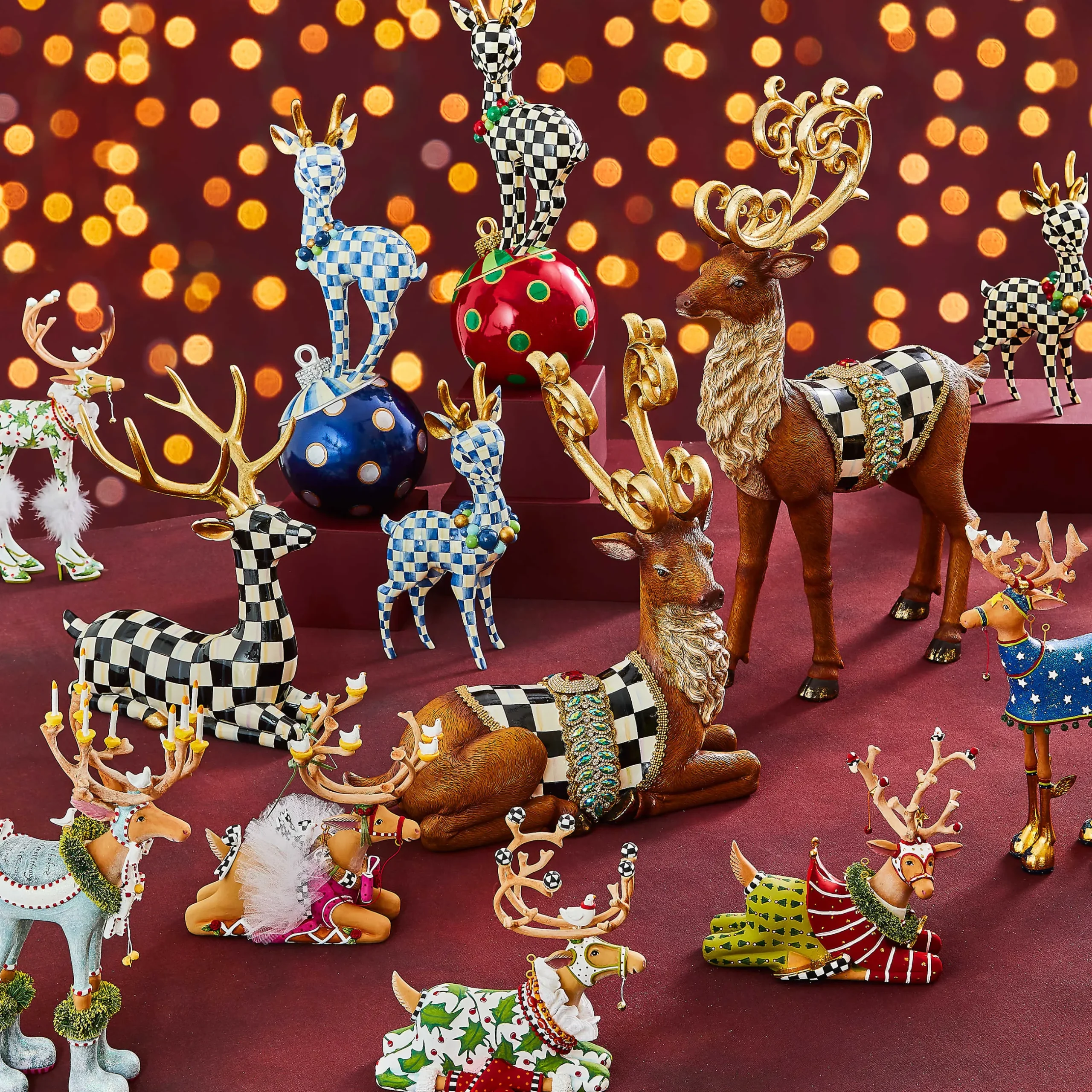 New MacKenzie-Childs Patience Brewster Dash Away Vixen Reindeer Figure