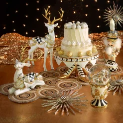 Discount MacKenzie-Childs Patience Brewster High Heel Shoe Cake Plate - Ivory & Gold