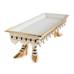 Outlet MacKenzie-Childs Patience Brewster High Heel Shoe Serving Tray - Ivory & Gold