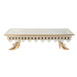 Outlet MacKenzie-Childs Patience Brewster High Heel Shoe Serving Tray - Ivory & Gold