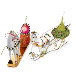 Hot MacKenzie-Childs Patience Brewster Jingle Bells Sleigh With Shoe Figure