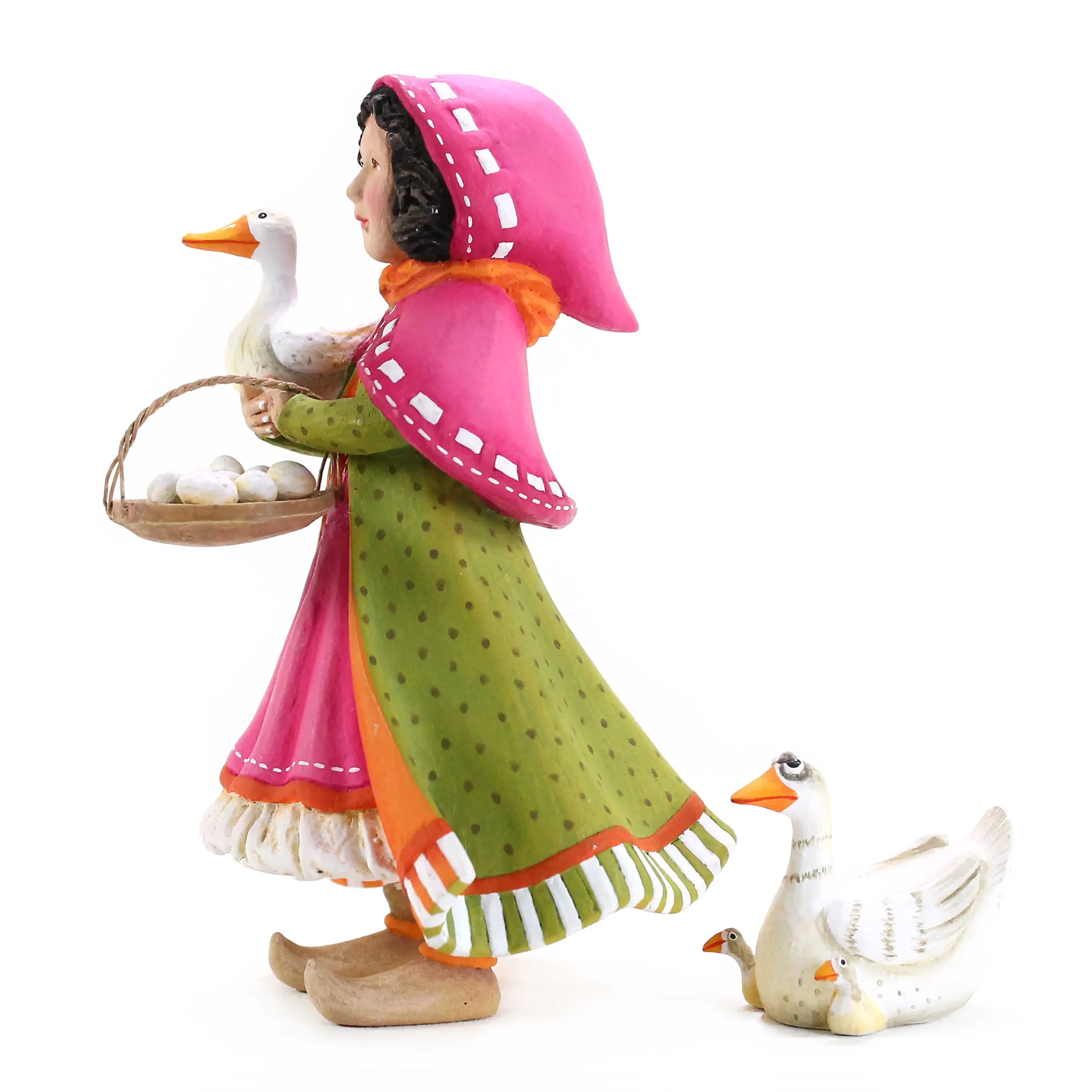 MacKenzie-Childs Patience Brewster Nativity Girl With Duck Figures