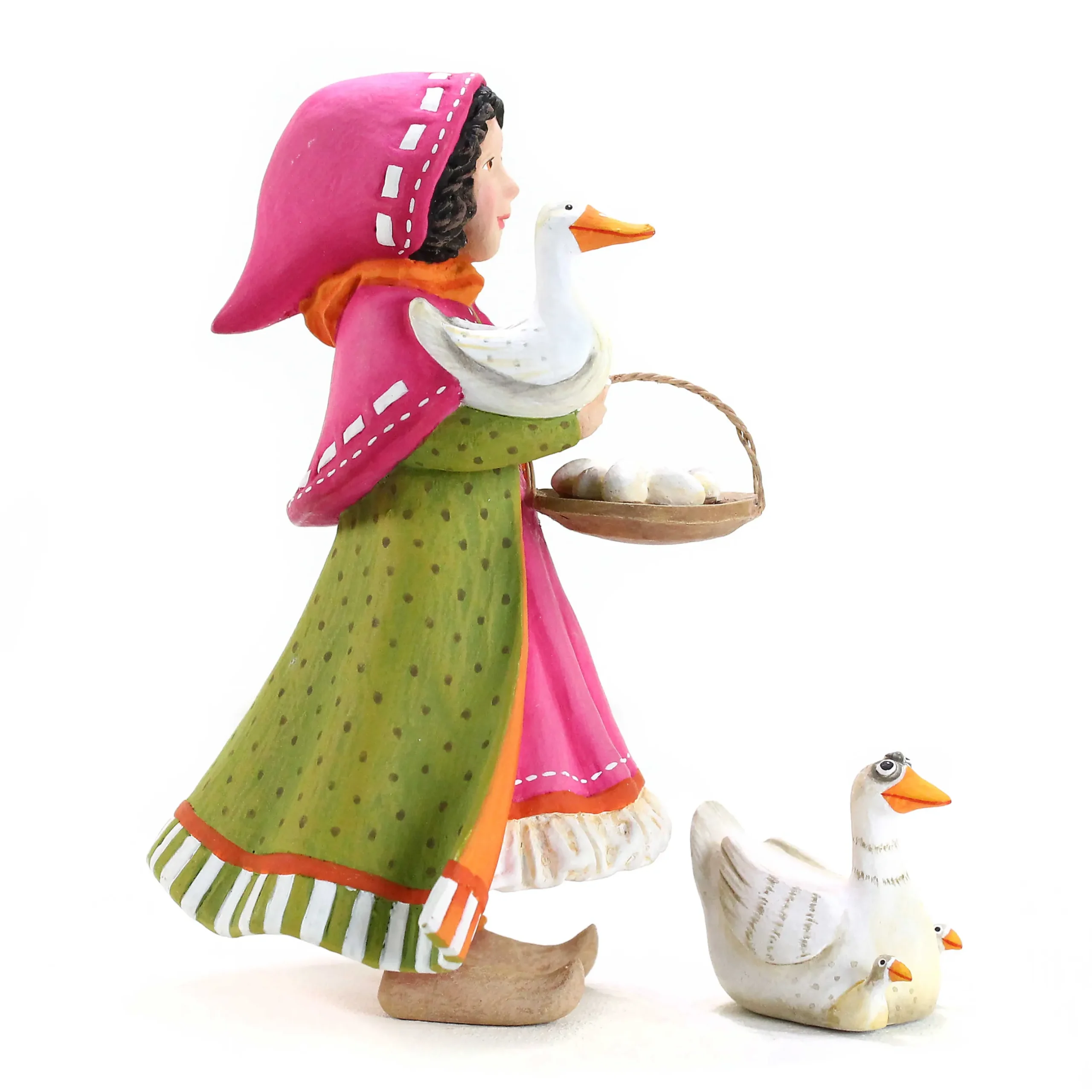 MacKenzie-Childs Patience Brewster Nativity Girl With Duck Figures