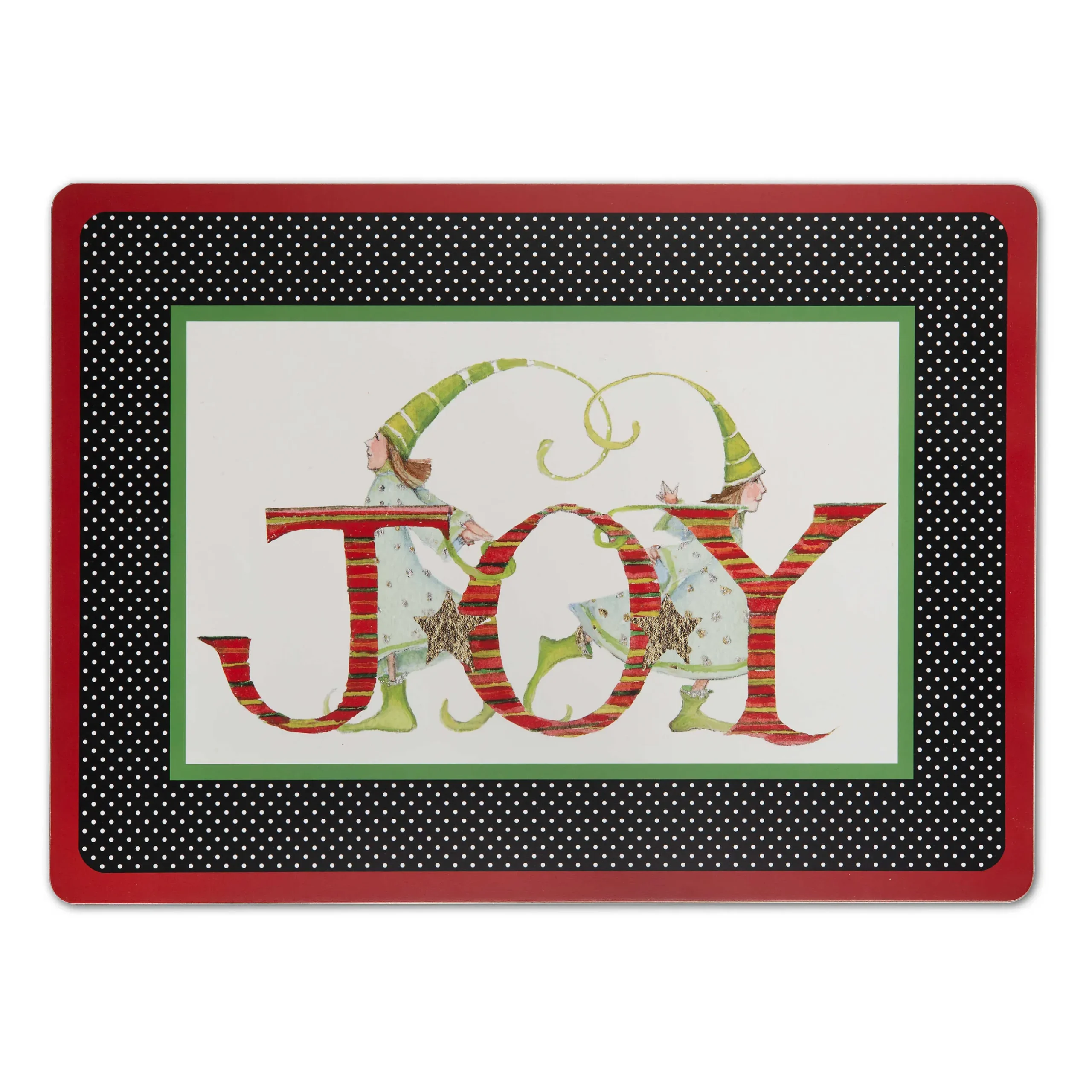 Clearance MacKenzie-Childs Patience Brewster Season'S Greetings! Cork Back Placemats - Set Of 4