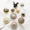Clearance MacKenzie-Childs Petit Four Round Knob - Courtly Check