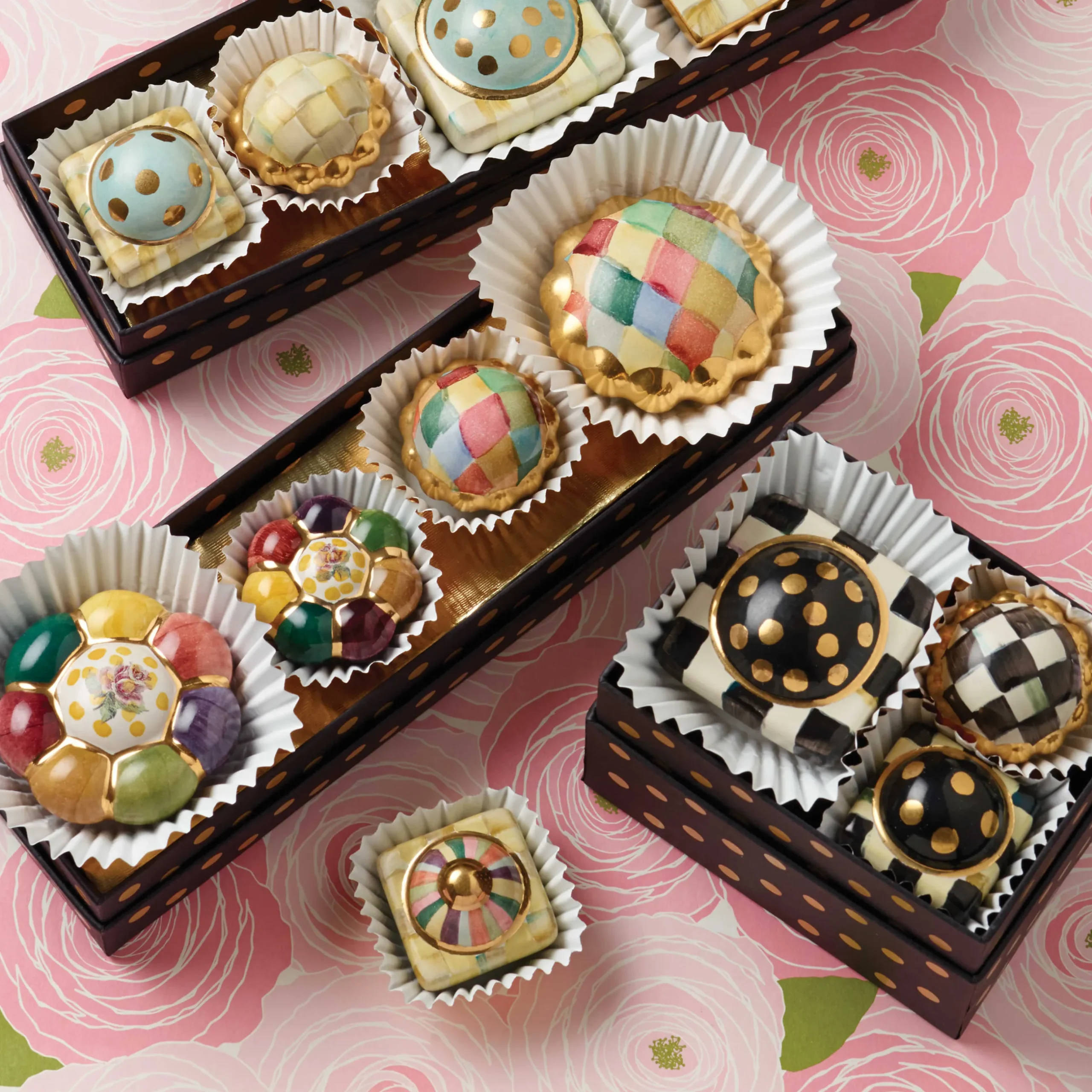 Discount MacKenzie-Childs Petit Four Round Knob - Harlequin