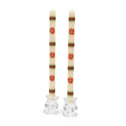 Outlet MacKenzie-Childs Poinsettia Dinner Candles - Set Of 2