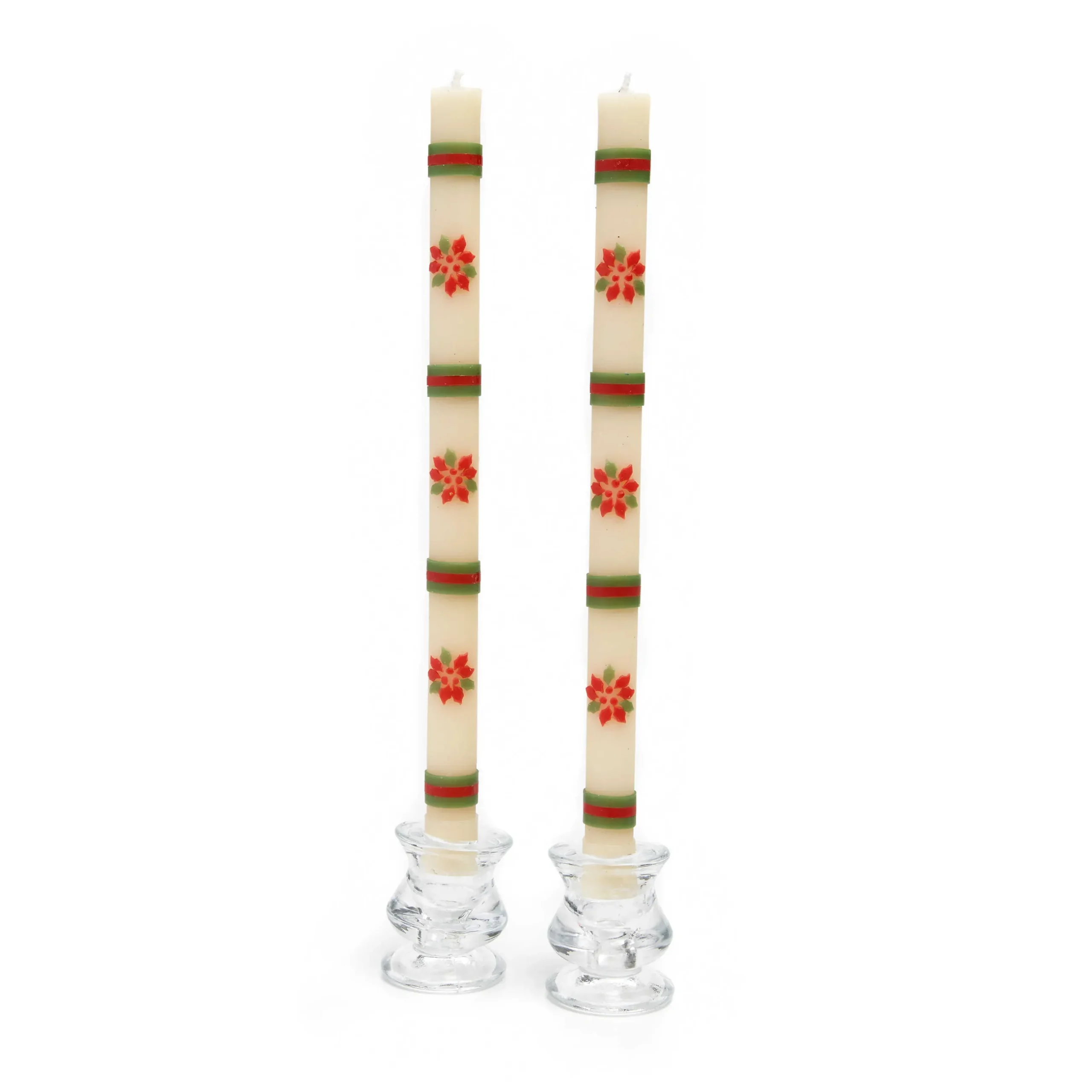 Outlet MacKenzie-Childs Poinsettia Dinner Candles - Set Of 2