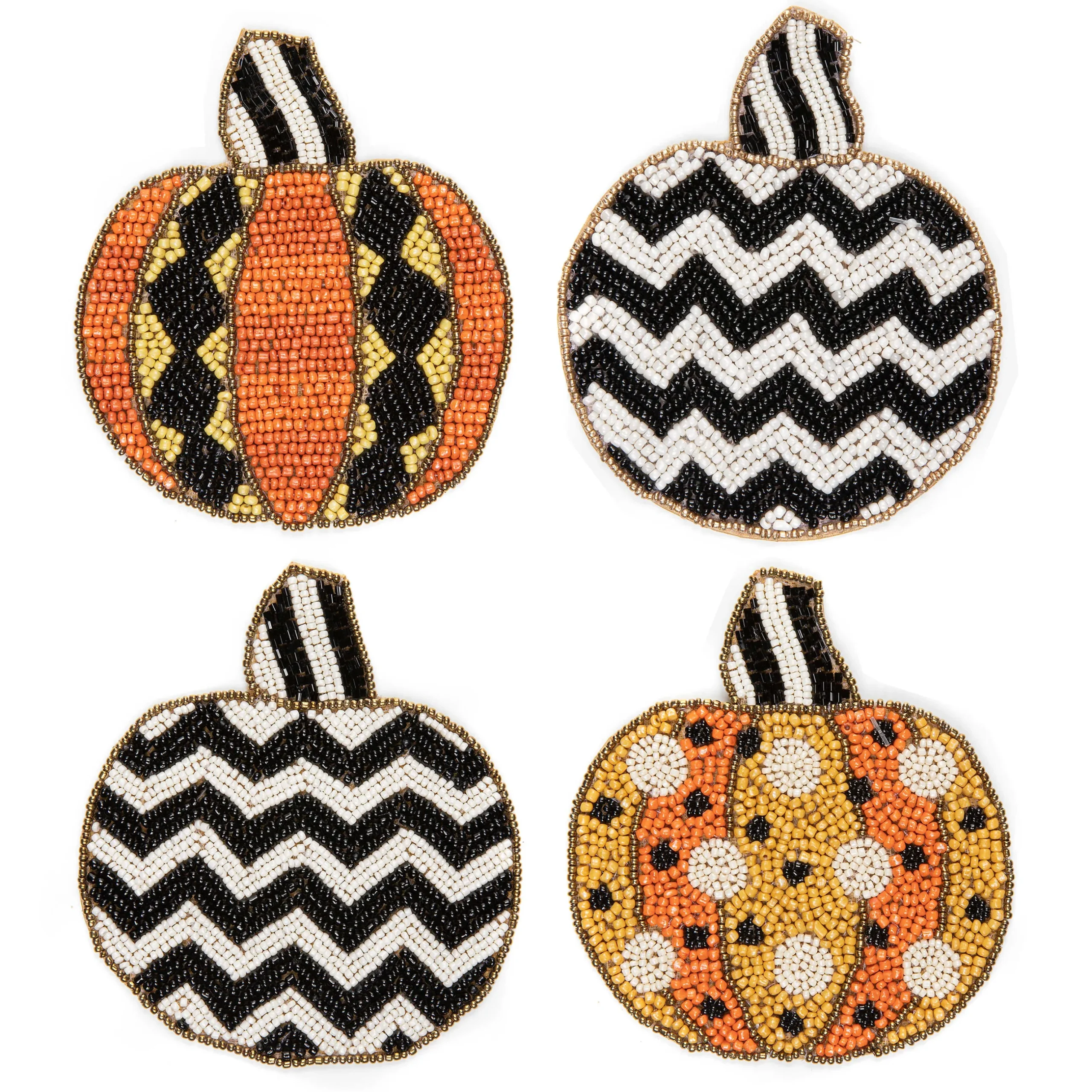 Outlet MacKenzie-Childs Polka Pumpkin Beaded Coasters - Set Of 4