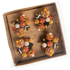 Hot MacKenzie-Childs Polka Pumpkin Napkin Rings - Set Of 4