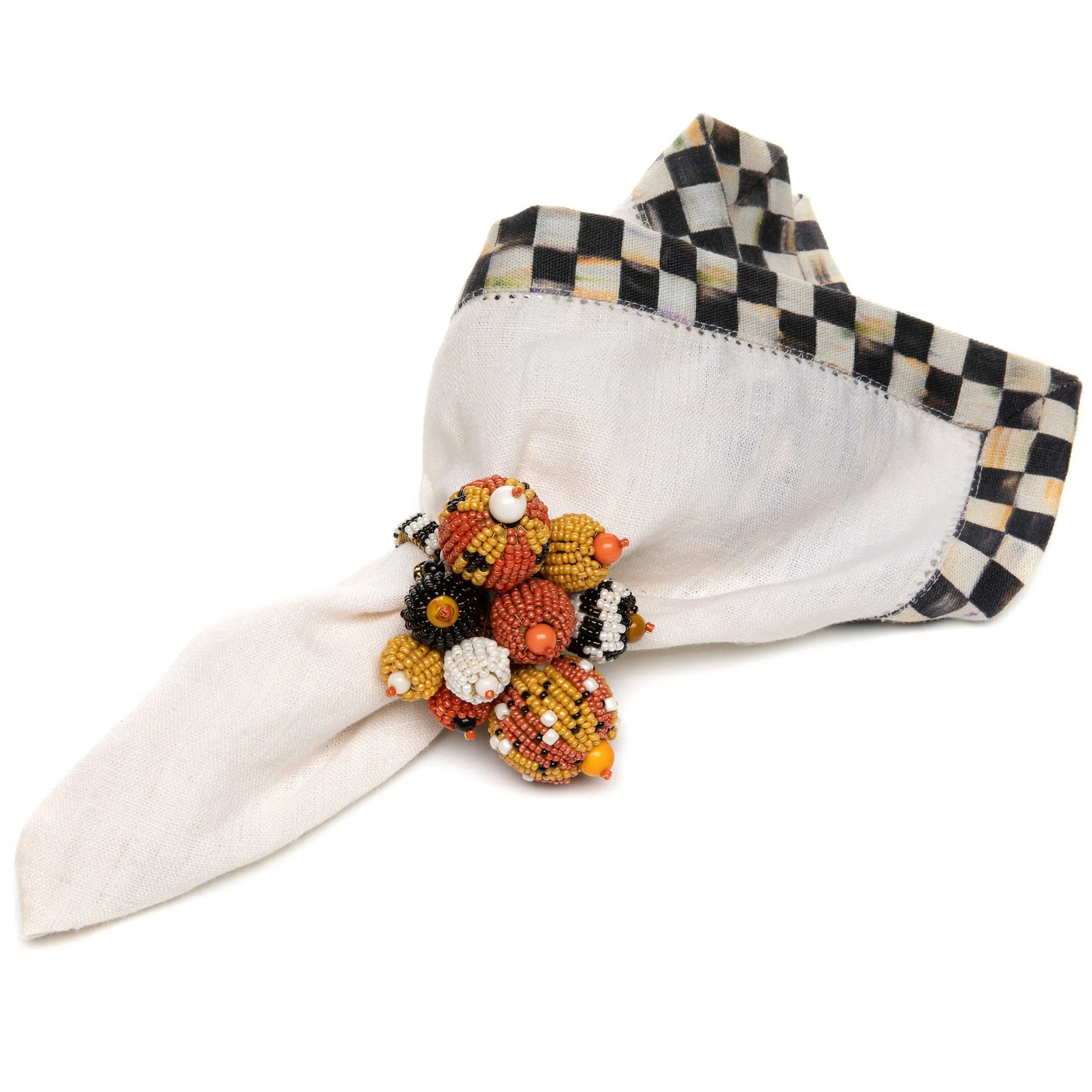 Hot MacKenzie-Childs Polka Pumpkin Napkin Rings - Set Of 4