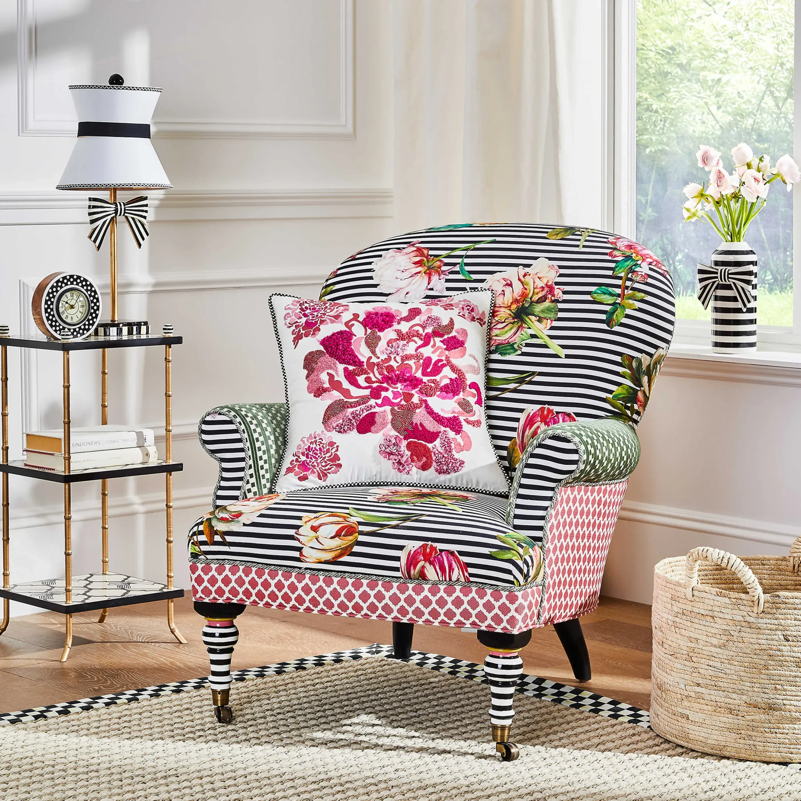 Clearance MacKenzie-Childs Pretty As A Bow 3 Tiered Table