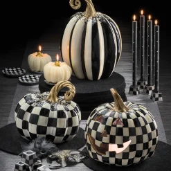 Online MacKenzie-Childs Pyramid Candle Holders - Black & Pearl - Set Of 4