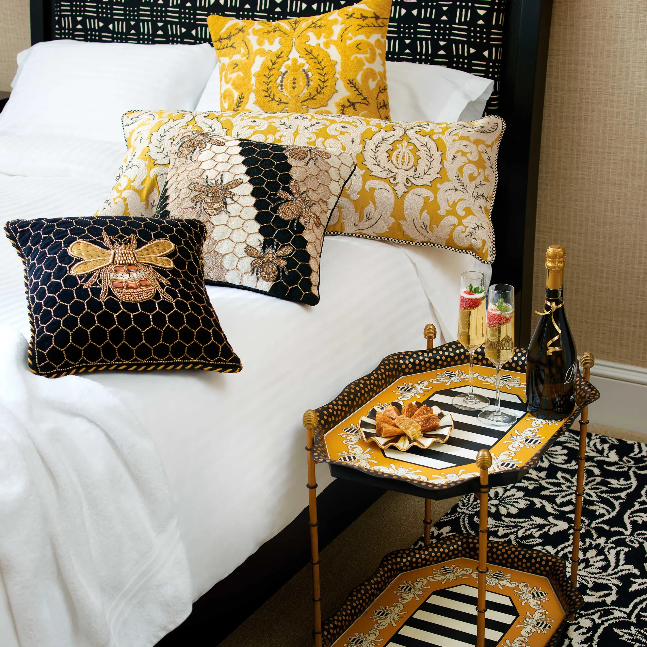 New MacKenzie-Childs Queen Bee Tray Table