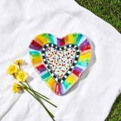 Online MacKenzie-Childs Rainbow Fluted Heart Plate