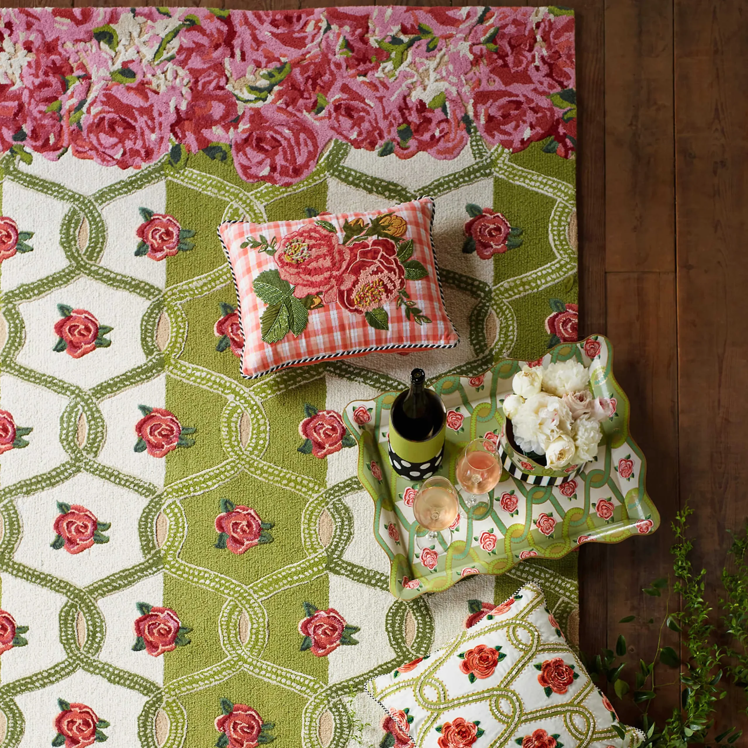 Online MacKenzie-Childs Really Rosy Rug - 3' X 5'