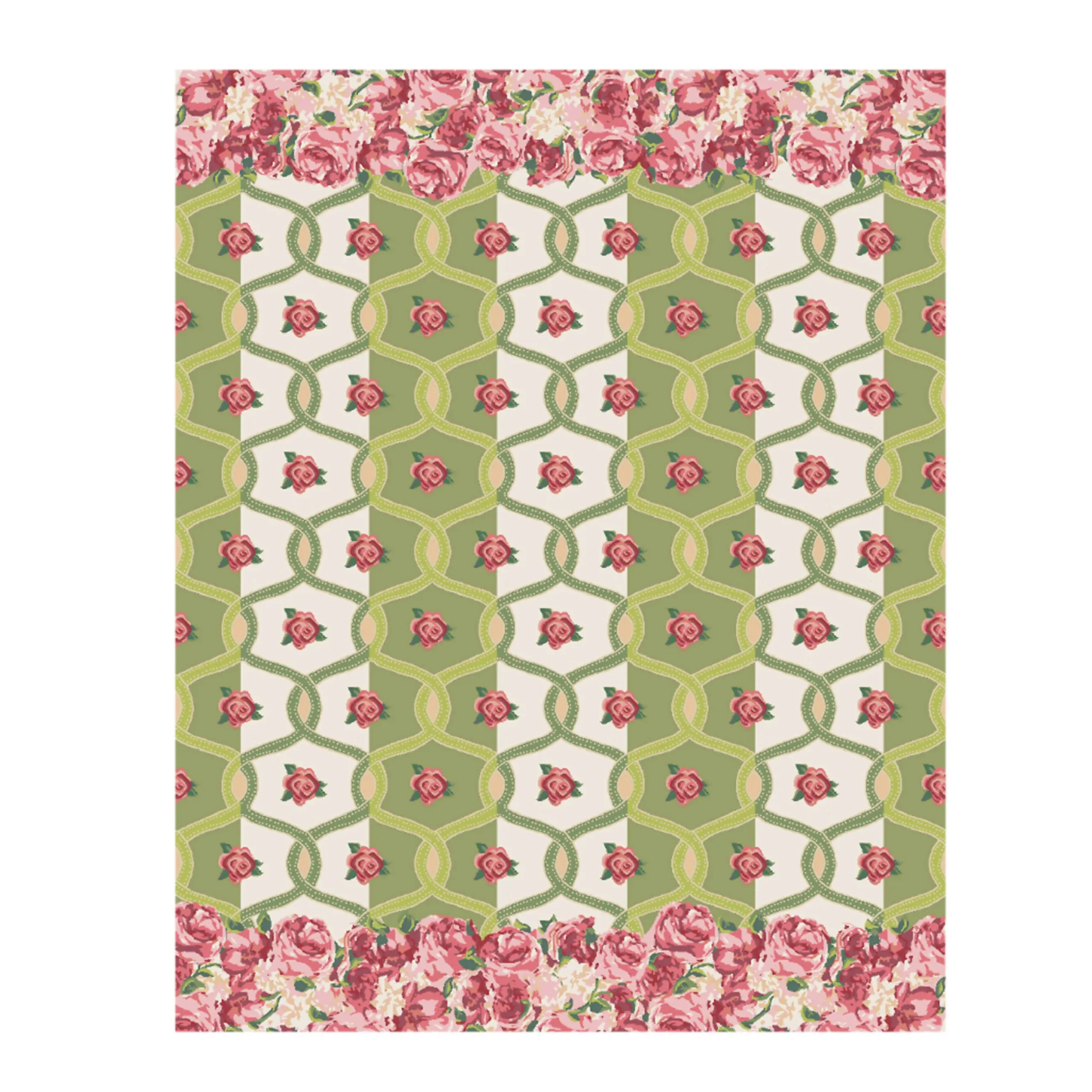Hot MacKenzie-Childs Really Rosy Rug - 8' X 10'