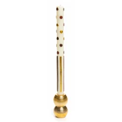 Sale MacKenzie-Childs Ribbed Double Sphere Candle Holder - Gold