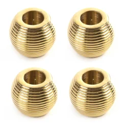Clearance MacKenzie-Childs Ribbed Sphere Candle Holders - Gold - Set Of 4